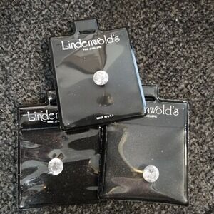 3 Vintage‎ Lindenwold's Fine Jewelers Simulated Loose Diamond in Pouch CZ